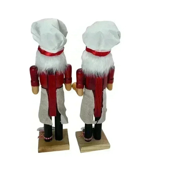 Wood Christmas 15" Nutcracker Gingerbread Cookie Baker Top Hat Set - Picture 3 of 4